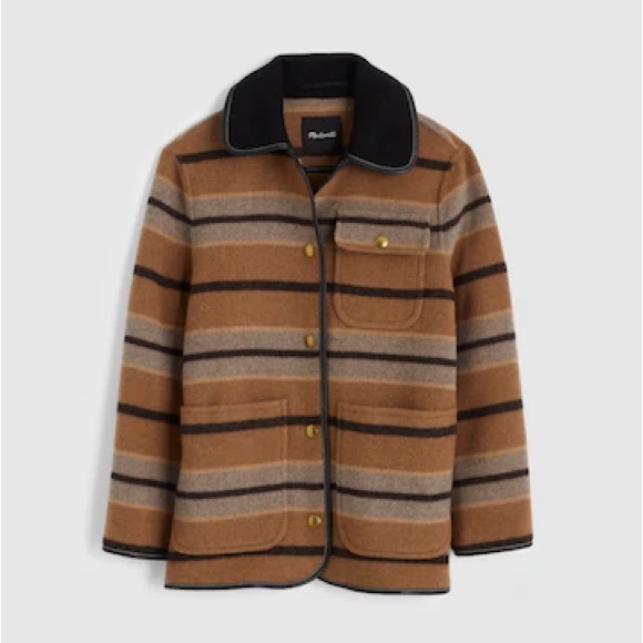 Madewell Brown and Black Striped Men's Jacket - Picture 2 of 8